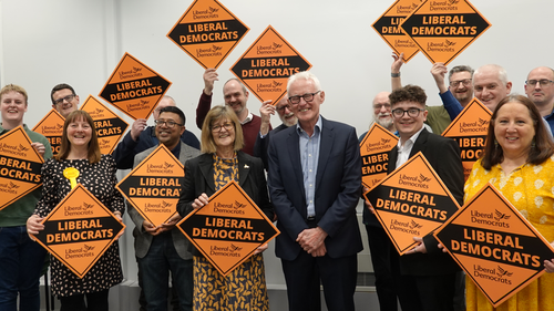 Broadland Liberal Democrat members with Sir Norman Lamb 2023